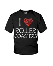 I Love Roller Coaster Shirt Amusement Park Cute T-Shirt Gift For Girlfriend Youth T-Shirt tile