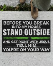 Thin green line before you break into my house Doormat 22.5" x 15" aos-doormat-22-5x15-lifestyle-front-01