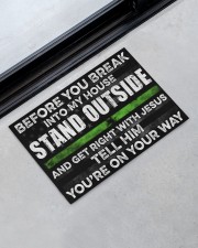Thin green line before you break into my house Doormat 22.5" x 15" aos-doormat-22-5x15-lifestyle-front-09