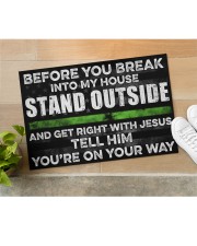 Thin green line before you break into my house Doormat 22.5" x 15" aos-doormat-22-5x15-lifestyle-front-11