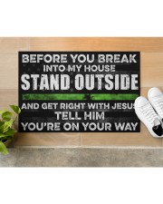 Thin green line before you break into my house Doormat 22.5" x 15" aos-doormat-22-5x15-lifestyle-front-12