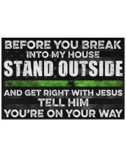 Thin green line before you break into my house Doormat 22.5" x 15" front