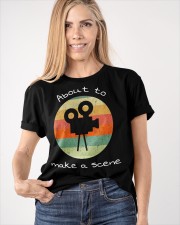 About To Make A Scene Shirt Vintage Filmmaker T-Shirt Presents For Brothers Classic T-Shirt apparel-classic-tshirt-lifestyle-front-100