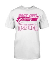 Back Off I Have Crazy Grandpa T-Shirt Funny Grandma Granddaughter Shirts With Sayings Classic T-Shirt front