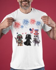 Fett Darth Vader And Stormtrooper T-Shirt Funny Fourth Of July Shirts Gift For Son Classic T-Shirt apparel-classic-tshirt-lifestyle-front-181