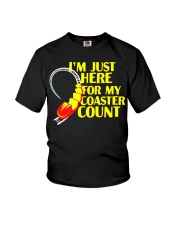 I'm Just Here For My Coaster Count Shirt Roller Coaster Design T-Shirt Gift For Son Youth T-Shirt tile