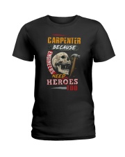 Carpenter Because Engineers Need Heroes Too T-Shirt Skull Graphic Funny Carpenter Shirts Gift Ladies T-Shirt tile