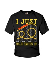 I Just Really Love Roller Coasters Ok Shirt Park Theme Funny Sayings T-Shirt Gift For Him Youth T-Shirt tile