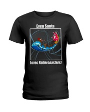 Even Santa Loves Rollercoasters Shirt Funny Park Roller Coasters T-Shirt Xmas Gifts For Him Ladies T-Shirt tile