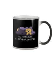 I Like To Stay Inside IT'S Too Peopley yorkie 1 Color Changing Mug thumbnail