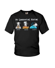 My Quarantine Routine Dalmatian3 Youth T-Shirt thumbnail