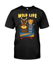Deer Raccoon Moose Bear Parachute Wife Life T-Shirt Cute Animal Shirt Graphic Tee Classic T-Shirt front