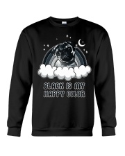 Black Is My Happy Color pug Crewneck Sweatshirt thumbnail