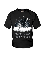 Black Is My Happy Color pug Youth T-Shirt thumbnail