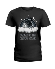 Black Is My Happy Color pug Ladies T-Shirt thumbnail