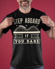 Step Aboard If You Dare T-Shirt Funny Clothing For Roller Coaster Enthusiast Gifts Classic T-Shirt apparel-classic-tshirt-lifestyle-front-181