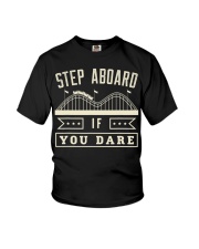 Step Aboard If You Dare T-Shirt Funny Clothing For Roller Coaster Enthusiast Gifts Youth T-Shirt tile