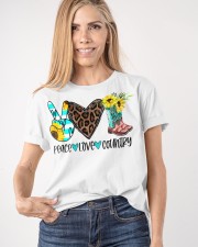 Peace Love Country T-Shirt Cute Fourth Of July Shirts Gifts For Music Lovers Classic T-Shirt apparel-classic-tshirt-lifestyle-front-100