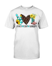 Peace Love Country T-Shirt Cute Fourth Of July Shirts Gifts For Music Lovers Classic T-Shirt front
