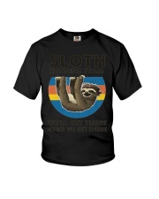 Sloth Running Team We'll Get There When We Get There T-Shirt Funny Sloth Shirt Sayings Youth T-Shirt tile