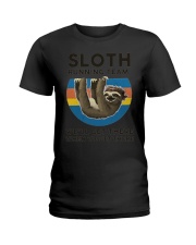 Sloth Running Team We'll Get There When We Get There T-Shirt Funny Sloth Shirt Sayings Ladies T-Shirt tile