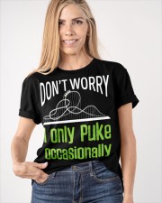 Don't Worry Only Puke Occasionally Ride Roller Coaster Shirts For Sale Classic T-Shirt apparel-classic-tshirt-lifestyle-front-100