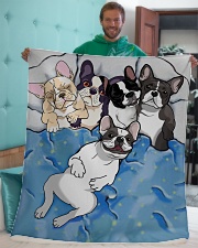 French bulldog Sherpa Fleece Blanket - 50" x 60" aos-sherpa-fleece-blanket-50x60-lifestyle-front-05