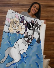 French bulldog Sherpa Fleece Blanket - 50" x 60" aos-sherpa-fleece-blanket-50x60-lifestyle-front-09b
