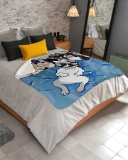 French bulldog Sherpa Fleece Blanket - 50" x 60" aos-sherpa-fleece-blanket-lifestyle-front-02