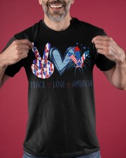 Peace Love America T-Shirt Family 4th Of July Shirts Gift For Parents Classic T-Shirt apparel-classic-tshirt-lifestyle-front-181