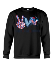Peace Love America T-Shirt Family 4th Of July Shirts Gift For Parents Crewneck Sweatshirt tile