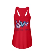 Peace Love America T-Shirt Family 4th Of July Shirts Gift For Parents Ladies Flowy Tank tile