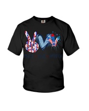 Peace Love America T-Shirt Family 4th Of July Shirts Gift For Parents Youth T-Shirt tile