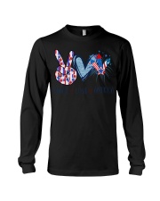 Peace Love America T-Shirt Family 4th Of July Shirts Gift For Parents Long Sleeve Tee tile