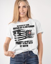 Blessed By God Raised By A Veteran Protected By Both Shirt Veteran Day Christian T-Shirt Gift(1) Classic T-Shirt apparel-classic-tshirt-lifestyle-front-100