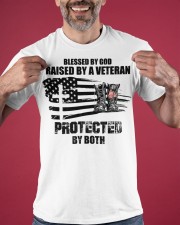 Blessed By God Raised By A Veteran Protected By Both Shirt Veteran Day Christian T-Shirt Gift(1) Classic T-Shirt apparel-classic-tshirt-lifestyle-front-181