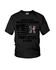 Blessed By God Raised By A Veteran Protected By Both Shirt Veteran Day Christian T-Shirt Gift(1) Youth T-Shirt tile