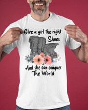 Give A Girl The Right Shoe And She Conquer The World Shirt Motocross Lover Gifts For Her Classic T-Shirt apparel-classic-tshirt-lifestyle-front-181