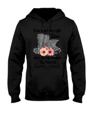 Give A Girl The Right Shoe And She Conquer The World Shirt Motocross Lover Gifts For Her Hooded Sweatshirt tile