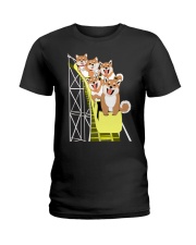 Shiba Inu On Roller Coaster Shirt Apparel Merchandise Gifts For Shiba Inu Lovers Ladies T-Shirt tile
