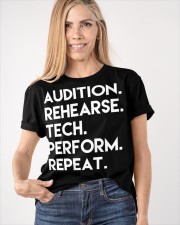 Audition Rehearse Teach Perform Repeat Shirt Musical Theater Gift For Actor Actress Classic T-Shirt apparel-classic-tshirt-lifestyle-front-100