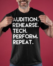Audition Rehearse Teach Perform Repeat Shirt Musical Theater Gift For Actor Actress Classic T-Shirt apparel-classic-tshirt-lifestyle-front-181