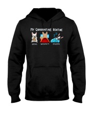 My Quarantine Routine frenchie3 Hooded Sweatshirt thumbnail