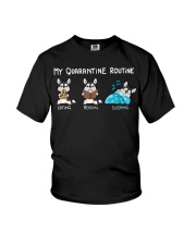My Quarantine Routine husky Youth T-Shirt thumbnail