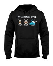 My Quarantine Routine husky Hooded Sweatshirt thumbnail