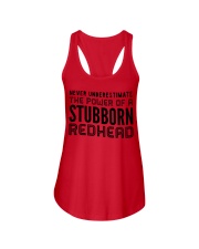 Never Underestimate The Power Of A Stubborn Redhead Shirt Funny Gifts For Redheads Ladies Flowy Tank tile