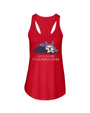 I Like To Stay Insde It'S Too Peopley frenchie 1 Ladies Flowy Tank thumbnail