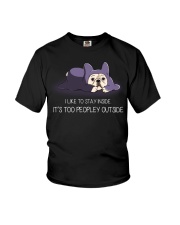 I Like To Stay Insde It'S Too Peopley frenchie 1 Youth T-Shirt thumbnail