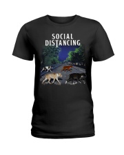 Social Distancing Pitbull Social Distancing Ladies T-Shirt thumbnail