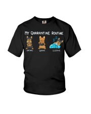 My Quarantine Routine Yorkie4 Youth T-Shirt thumbnail